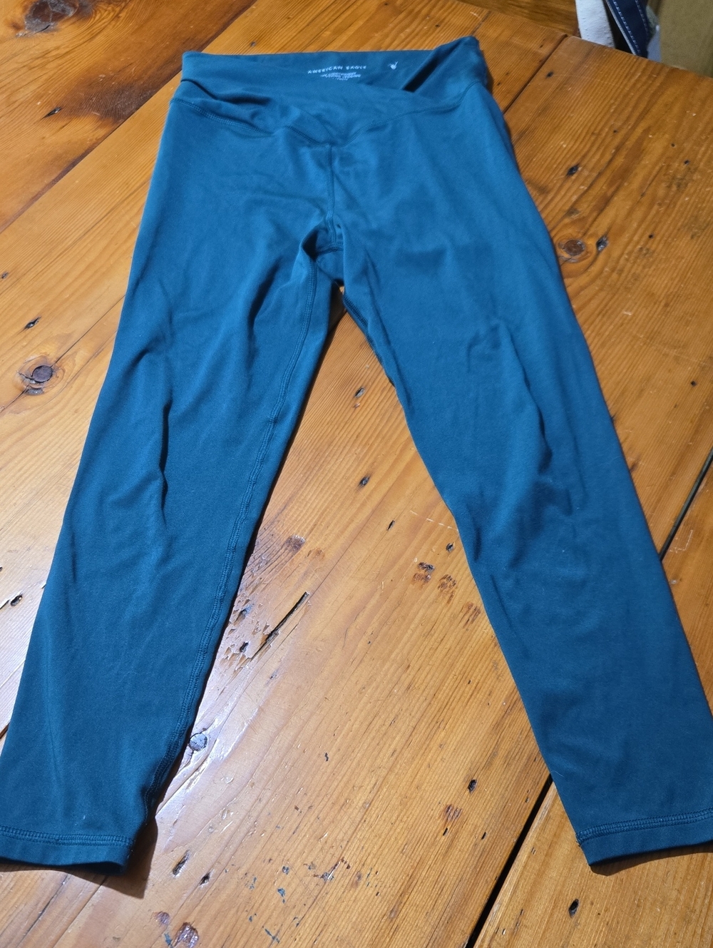 American Eagle Outfitters Teal Lightweight Everything Leggings 7/8 Lengty Sz S